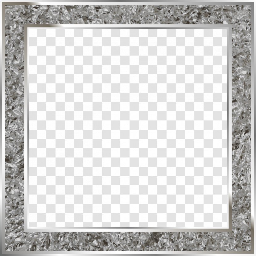 Silver - White - Sparkling Border Texture Transparent PNG