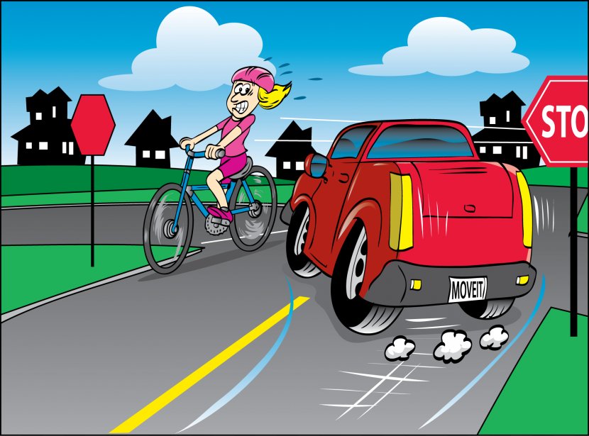 Car Bicycle Cycling Traffic Collision Clip Art - Royaltyfree - Satire Cliparts Transparent PNG