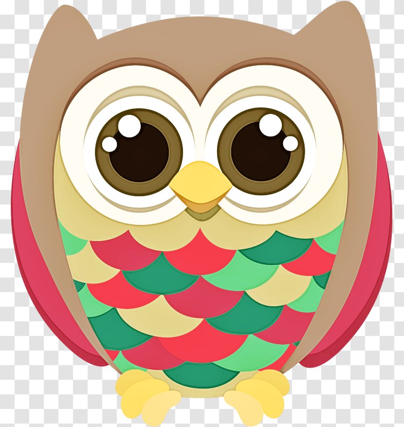 Owl Cartoon Green Pink Bird Of Prey Transparent PNG