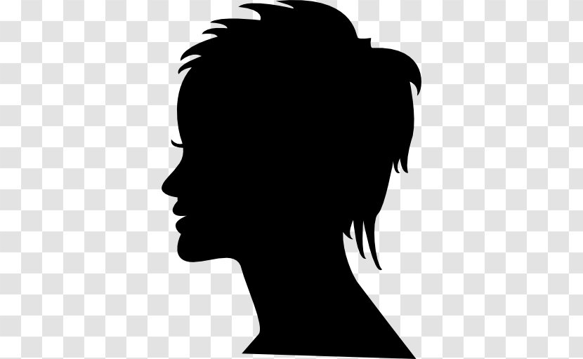 Silhouette Woman Clip Art - Black And White - Face Transparent PNG