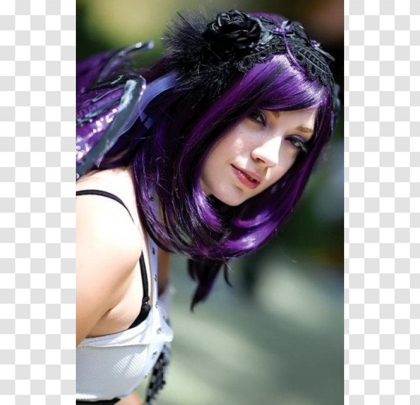 Black Hair Human Color Purple Coloring - Brown Transparent PNG