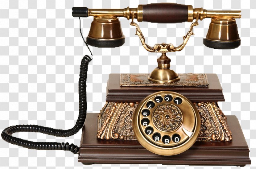 Telephone Booth Home & Business Phones Call - Brass - Retro Phone Transparent PNG