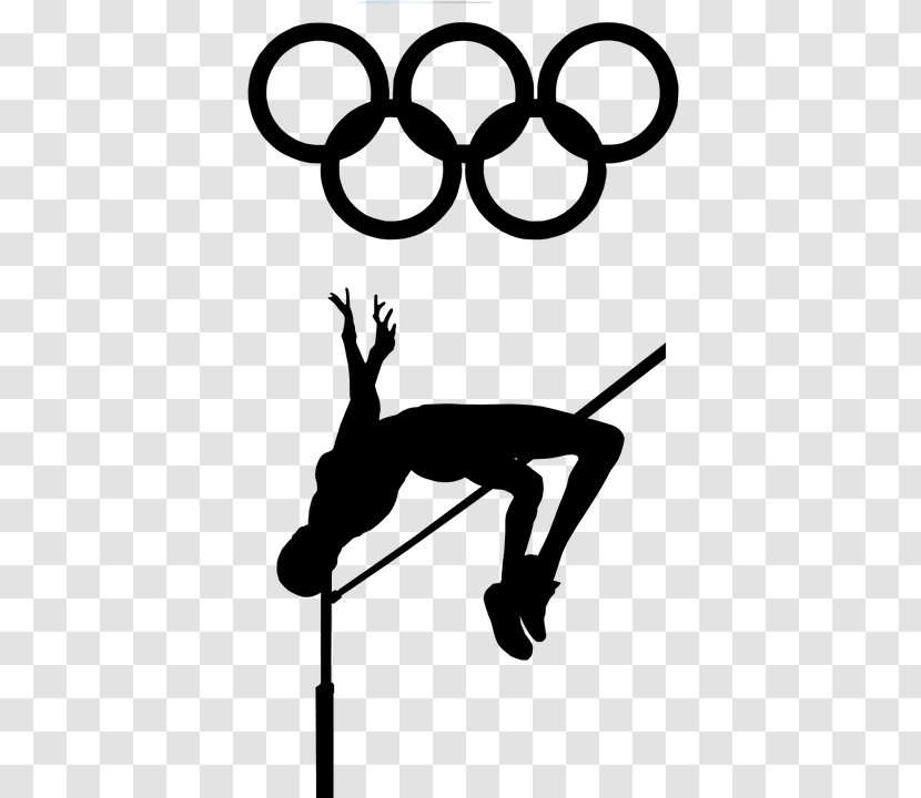 Winter Olympic Games High Jump At The Olympics Clip Art - Monochrome Transparent PNG