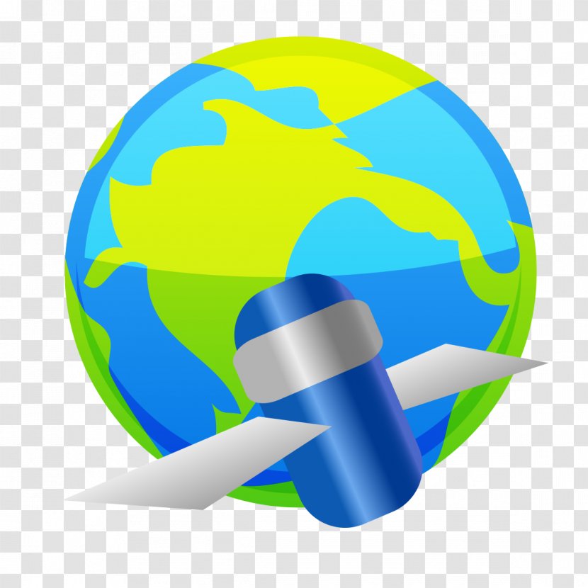 Earth Download Icon - Globe - Space Satellites Transparent PNG