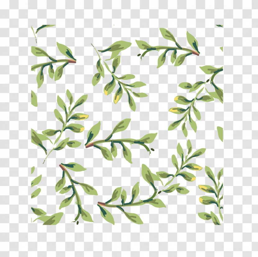 Plant Textile Green Pattern - Area - Vector Material Transparent PNG