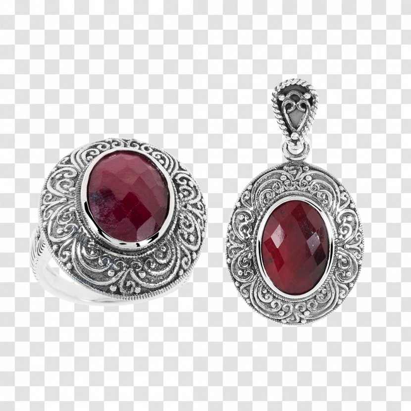 Ruby Earring Golden Triangle Locket Carat - Ring Transparent PNG