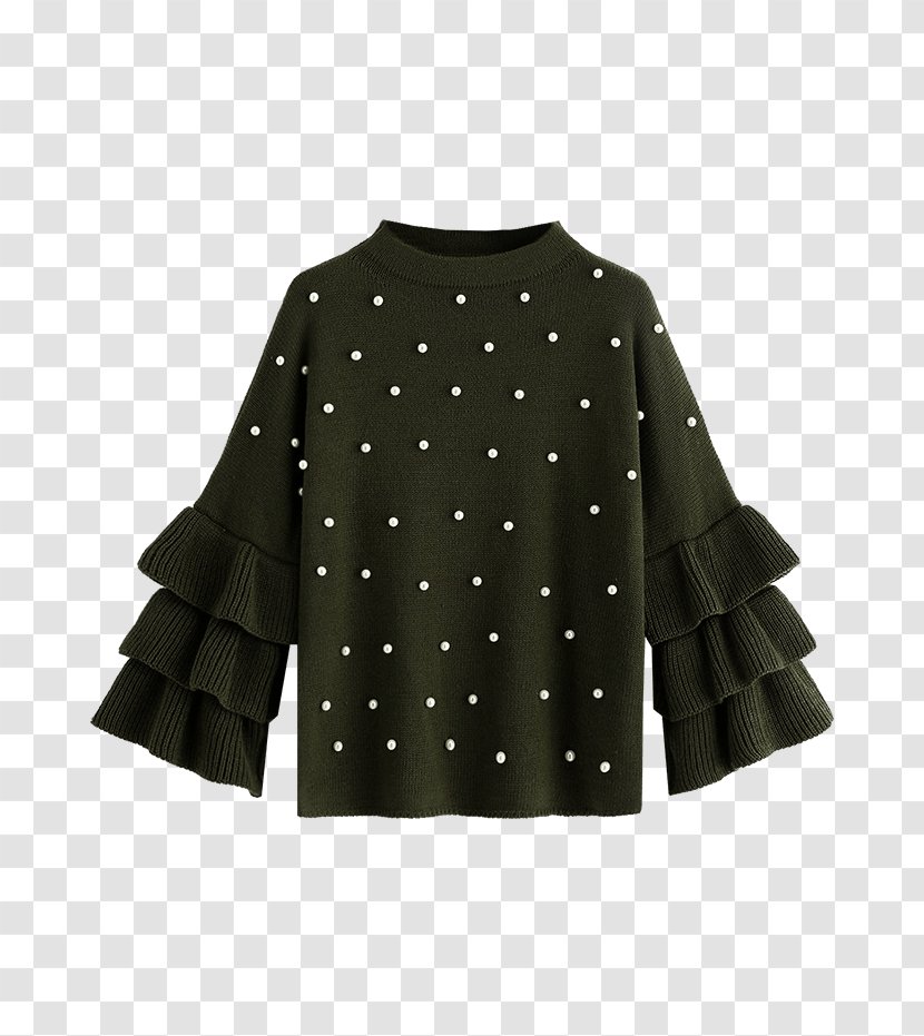T-shirt Sweater Sleeve Pearl Top - Dress Transparent PNG