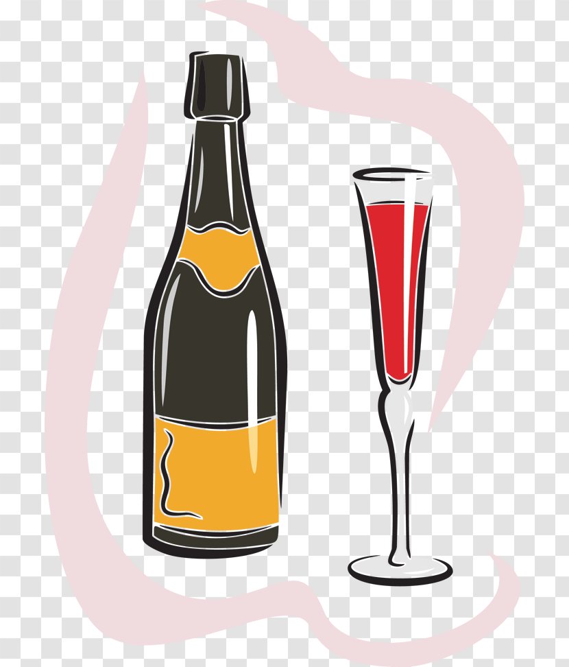 Champagne Red Wine Glass Bottle - Liqueur Transparent PNG