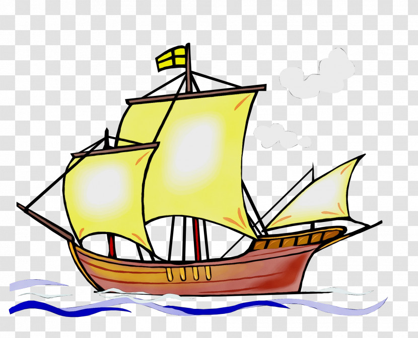 Vehicle Boat Carrack Sailing Ship Caravel Transparent PNG