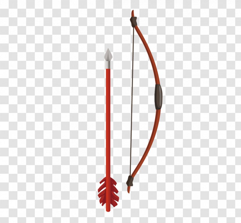 Euclidean Vector Bow And Arrow - Red - Hand Drawn Material Transparent PNG