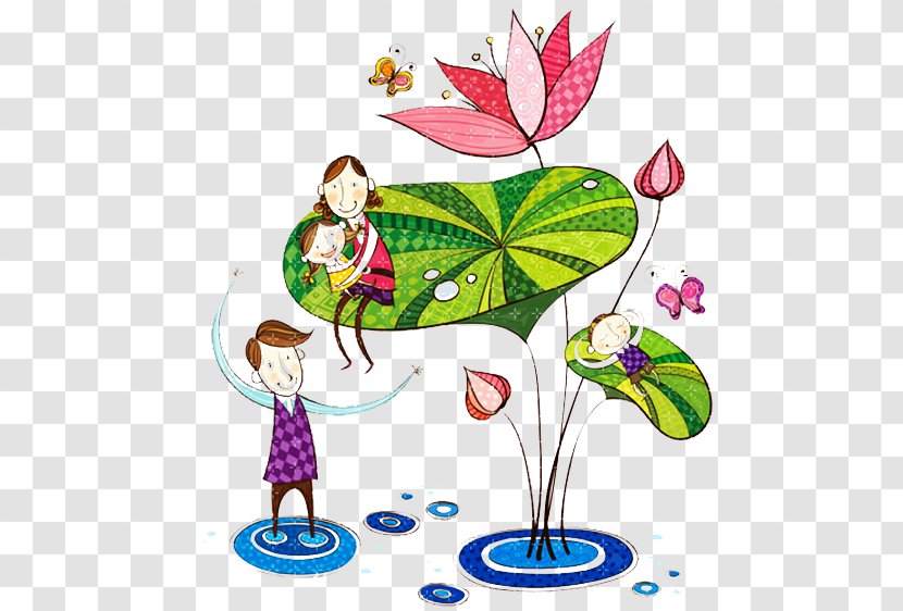 Drawing Photography Clip Art - Fictional Character - Hand-painted Lotus Family Transparent PNG
