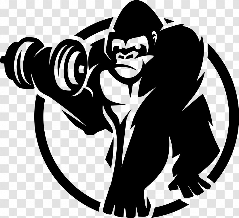 Gorilla Cartoon - Fictional Character - Logo Sticker Transparent PNG