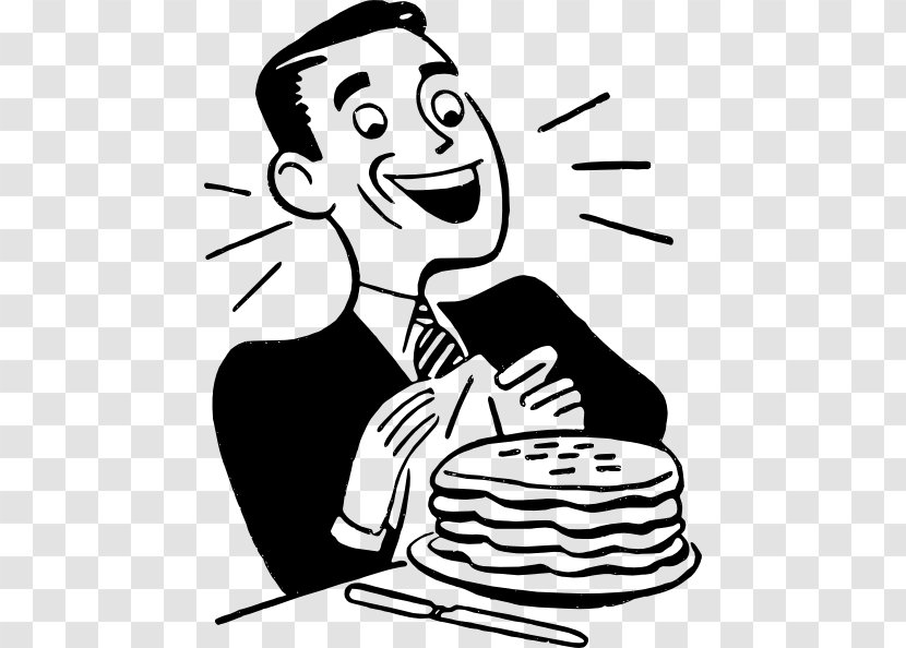 Pancake Breakfast Eating Clip Art - Silhouette - Pictures Of People Transparent PNG