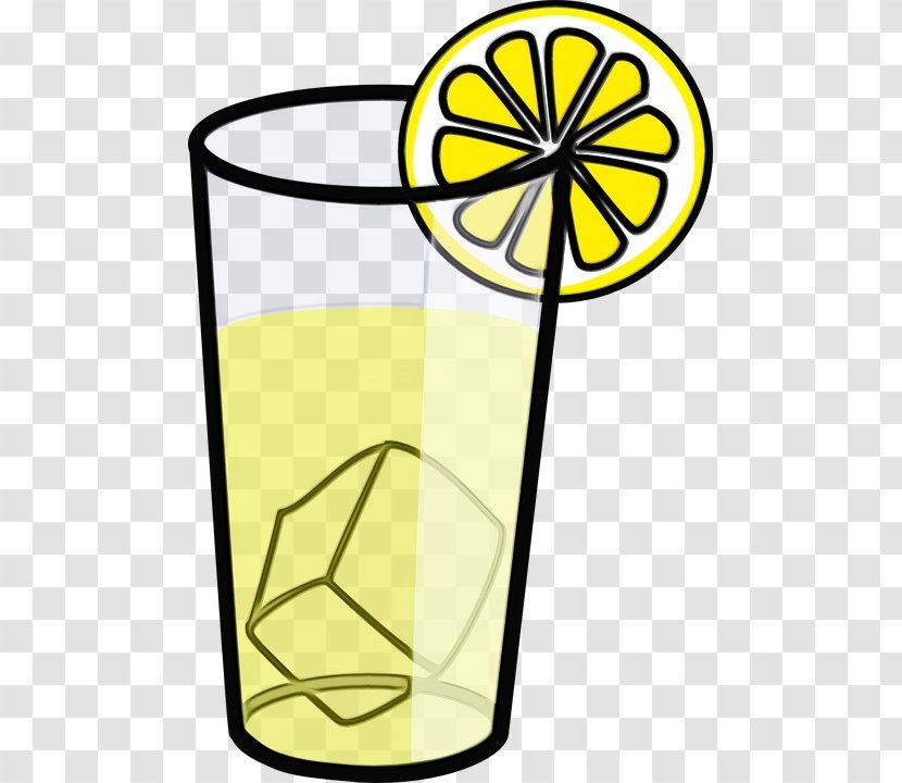 Lemon Drawing - Highball Glass Pint Transparent PNG