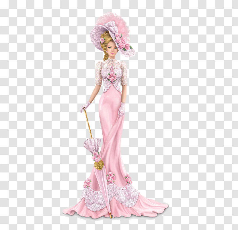 Figurine Pink Gown Toy Doll Transparent PNG