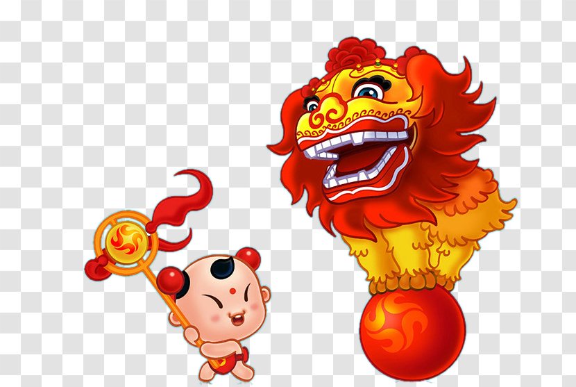 Chinese New Year Lion Dance Cartoon - Animation Transparent PNG