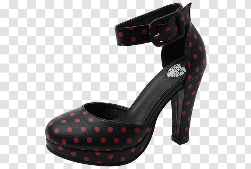 black and white polka dot shoes with red heels