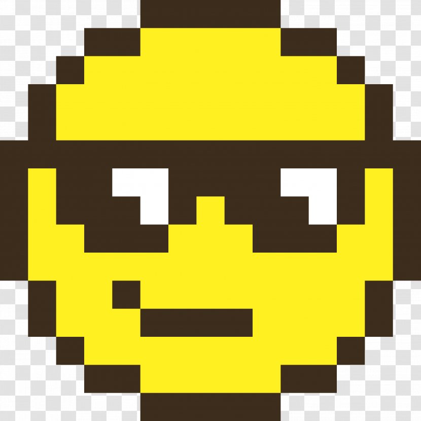 Smiley Pixel Art Emoticon - Yellow Transparent PNG