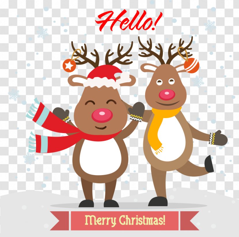 Cartoon Reindeer - Animal - Christmas Transparent PNG