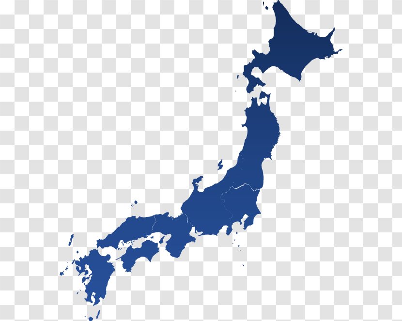 Japan Vector Map Blank - Water Transparent PNG