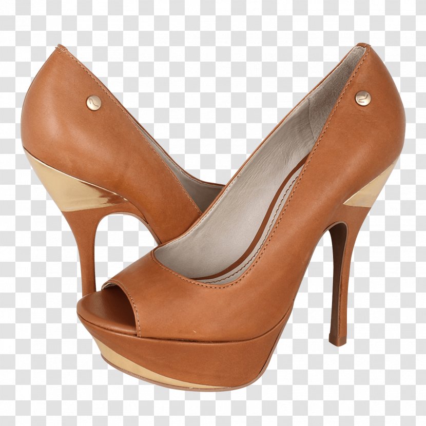 Brown Caramel Color Heel Sandal - Pump Transparent PNG