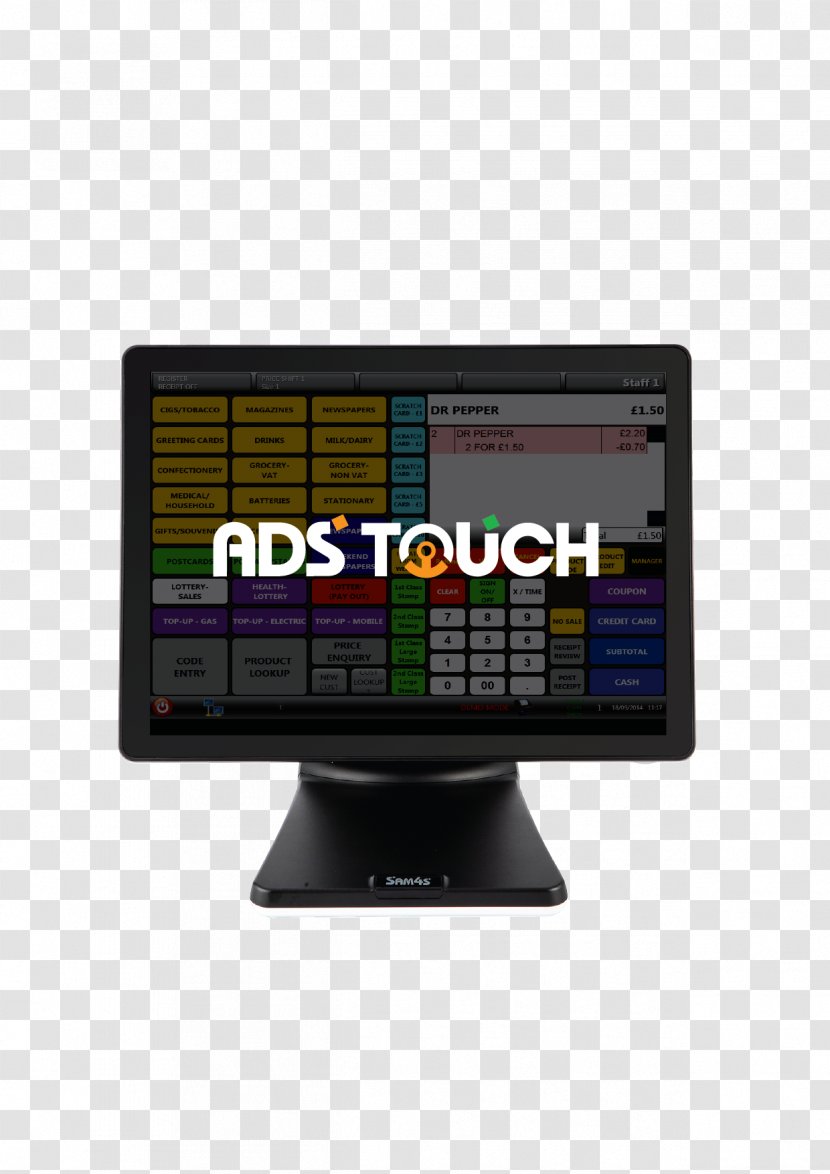 Point Of Sale Computer Software Data System Cash Register - Display Device - Touch Hair Transparent PNG