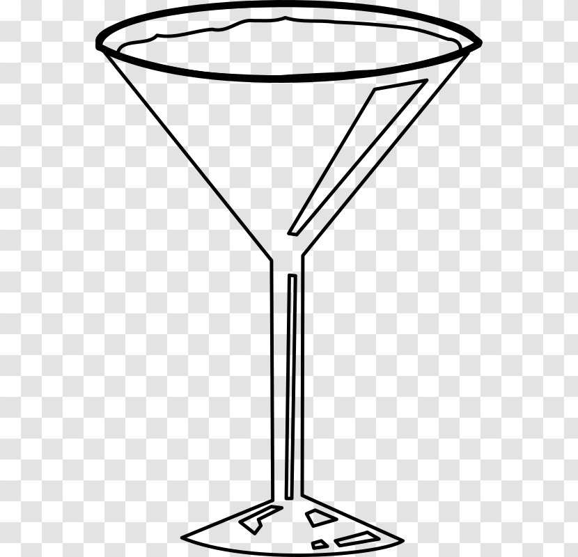 Martini Cocktail Champagne Glass Clip Art - Black And White - Coctail Transparent PNG