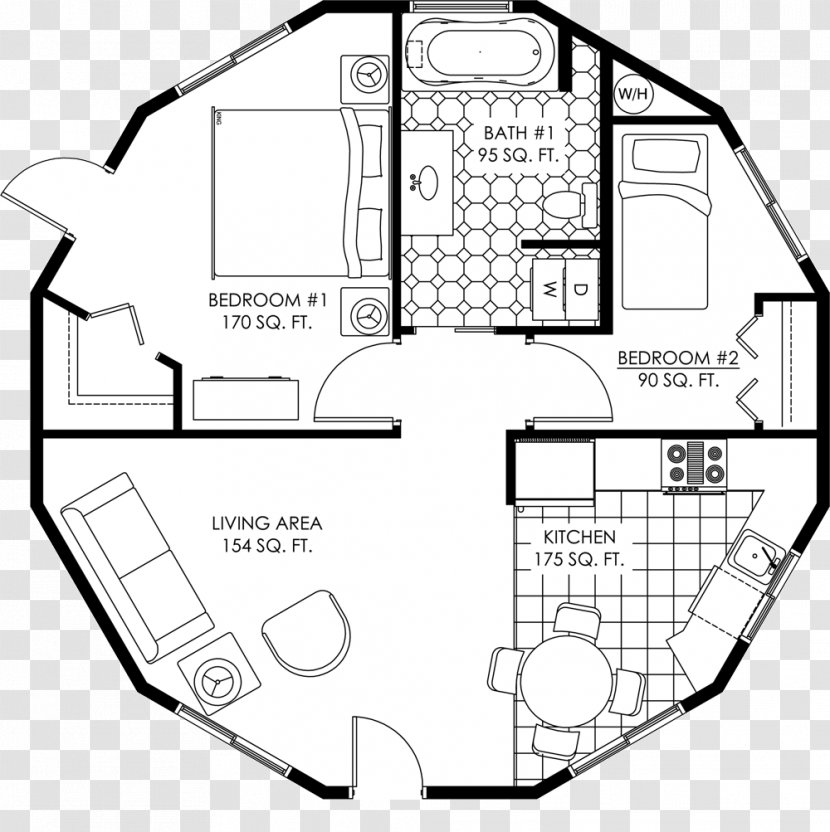 Floor Plan Tiny House Movement Dome - Custom Transparent PNG