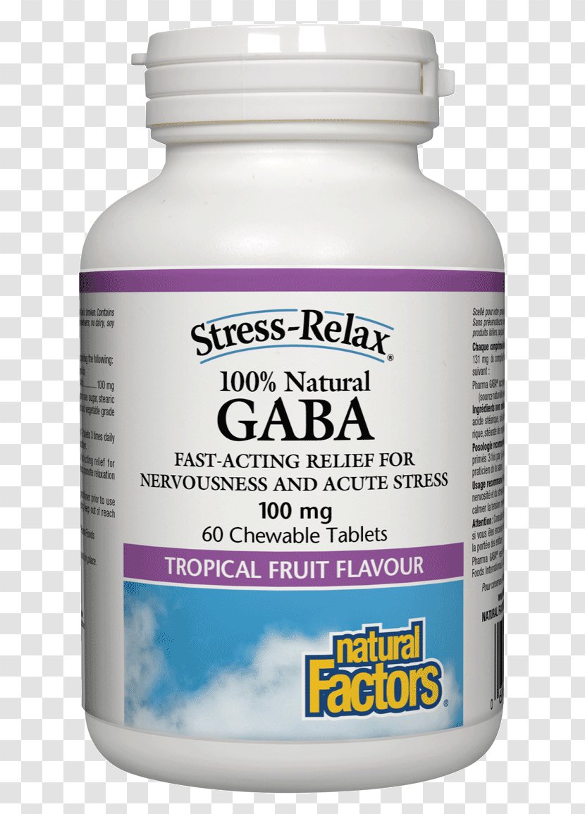 Dietary Supplement Natural Factors Stress Relax Pharma GABA - Oil - BlueRich Blueberry 500 Mg 180 SG FactorsStress-Relax Gaba 100 Mg60 Chewable Tablets Gamma-Aminobutyric AcidNatural Remedies For Anxiety Transparent PNG
