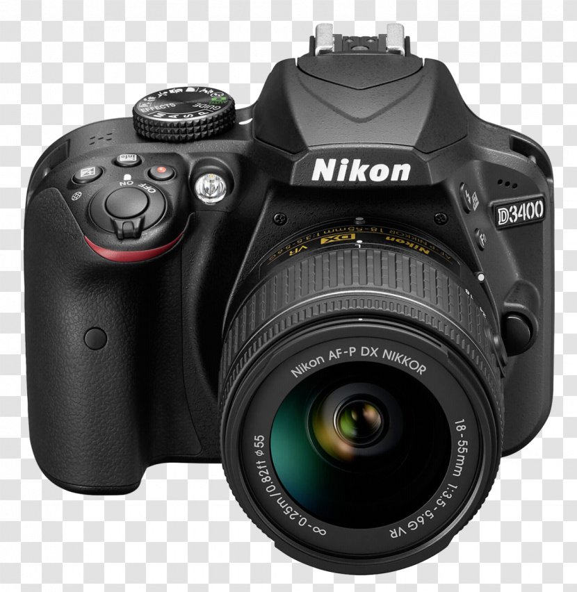 Nikon D3400 Digital SLR AF-P DX Nikkor Zoom 18-55mm F/3.5-5.6G VR AF-S Zoom-Nikkor - Slr - Camera Lens Transparent PNG