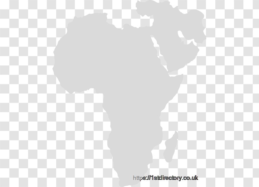 Africa Middle East Map White Tuberculosis - Silhouette Transparent PNG