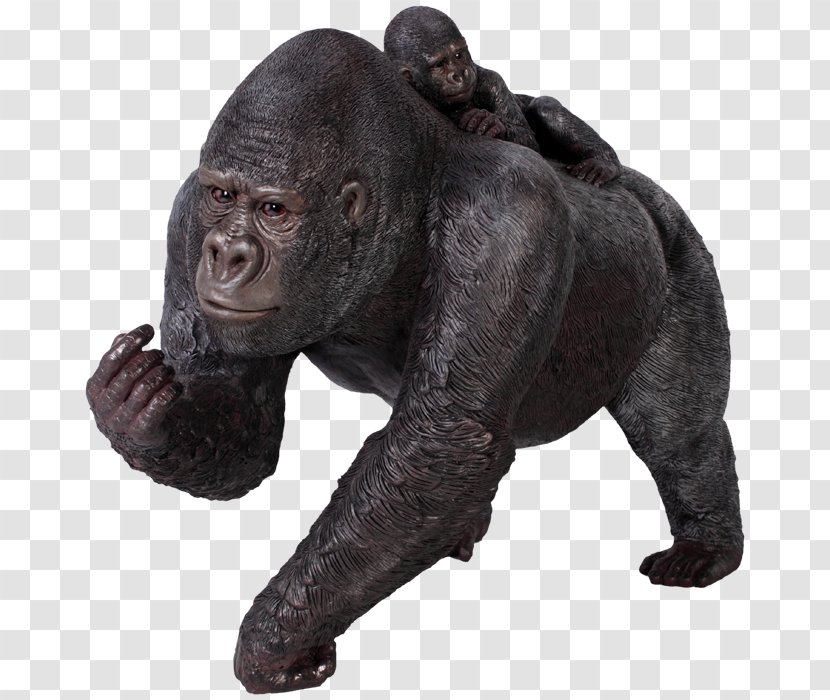 Gorilla Baby Orangutan Child Statue - Primate Transparent PNG