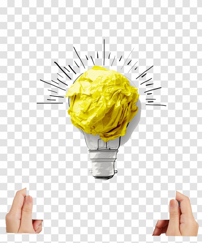 Paper Incandescent Light Bulb Creativity Lamp - Advertising Transparent PNG