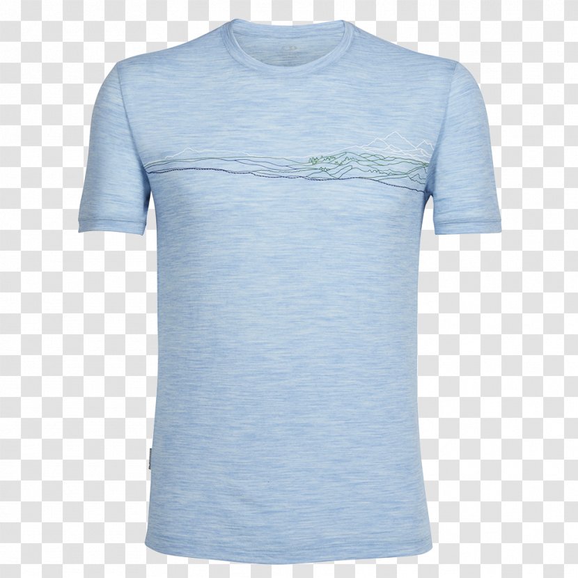 T-shirt Merino Icebreaker Sleeve Ylle - Blue Waterlines Transparent PNG