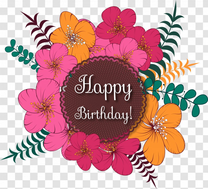 Birthday Flower Computer File - Floristry - Vector Floral Flowers Elements Transparent PNG