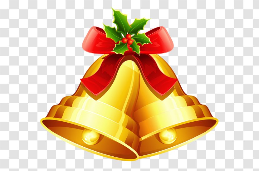 Jingle Bell Christmas Decoration Clip Art - Golden Transparent PNG