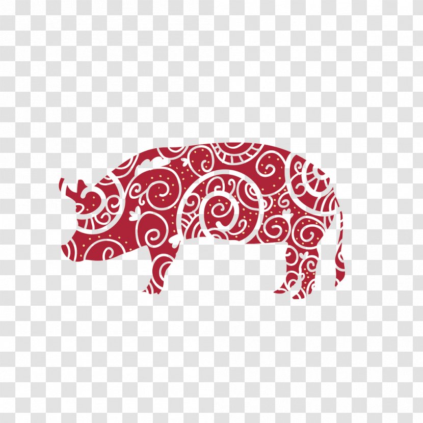 Chinese Zodiac Pig Astrology Illustration - Fire Transparent PNG