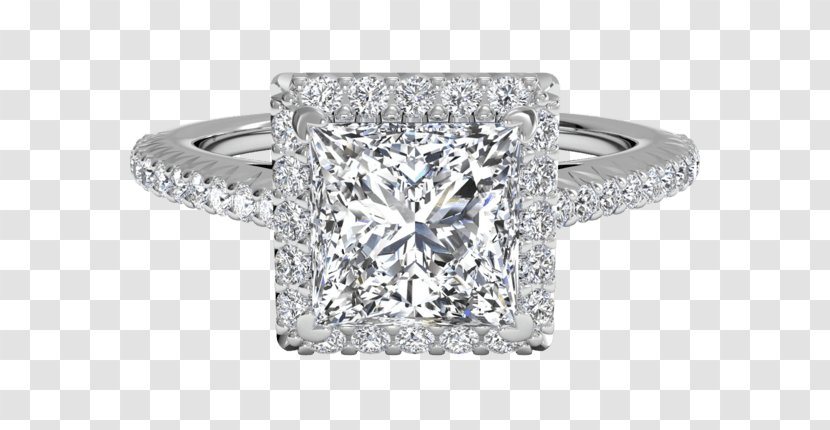 Diamond Cut Engagement Ring Princess - Jewellery - Thin Gold Rings Square Transparent PNG