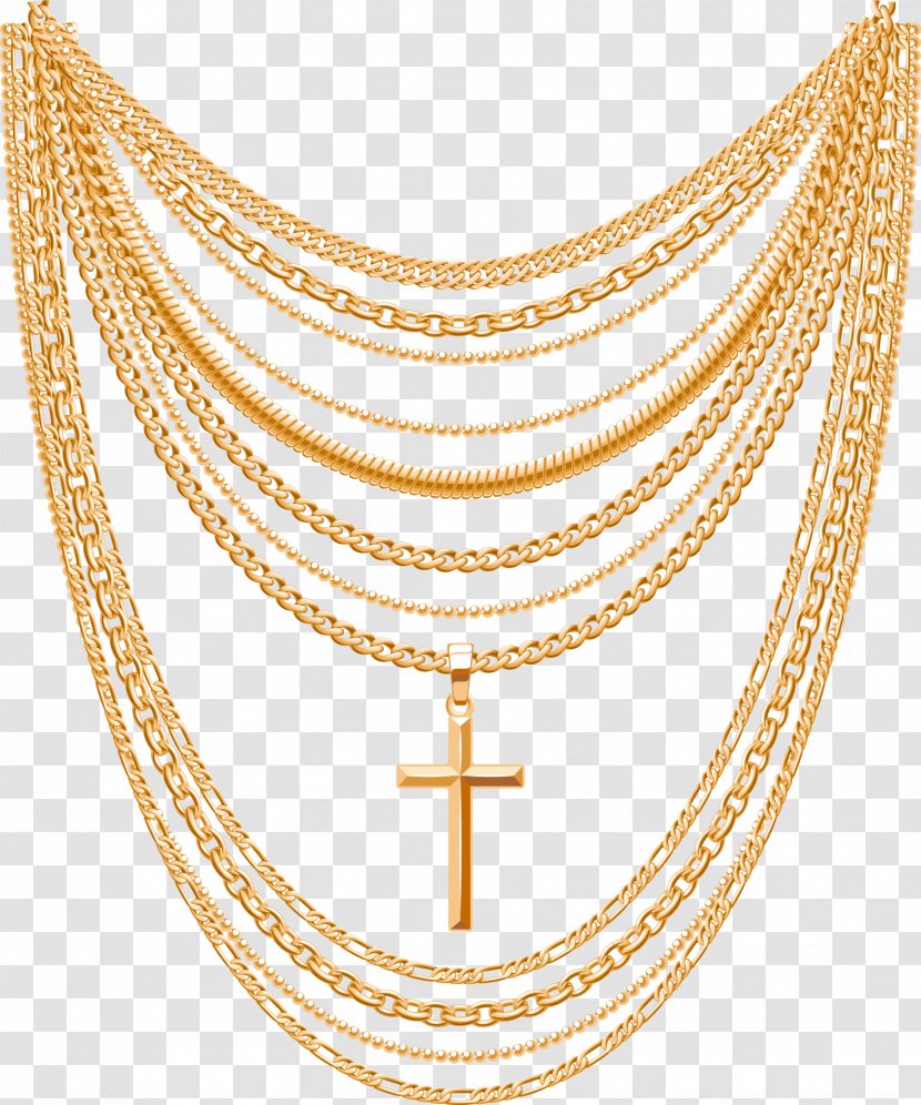 Gold Necklace Euclidean Vector Chain - Symbol Transparent PNG