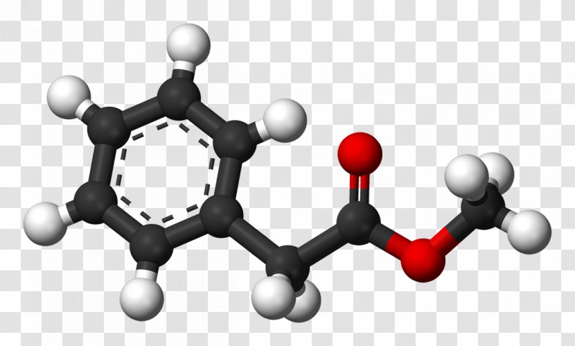 Ball-and-stick Model Phenylacetic Acid Methyl Phenylacetate Benzyl Group Space-filling - Molecule - Chemical Substance Transparent PNG
