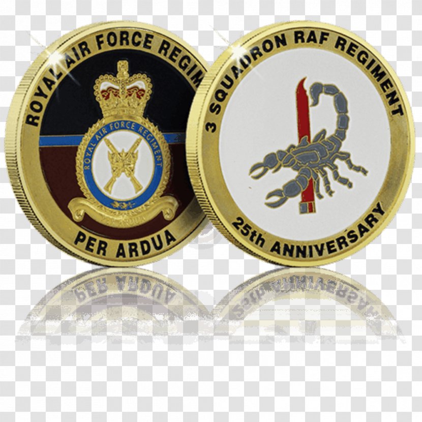 Gold Medal Coin Organization No. II Squadron RAF Regiment - Badge Transparent PNG