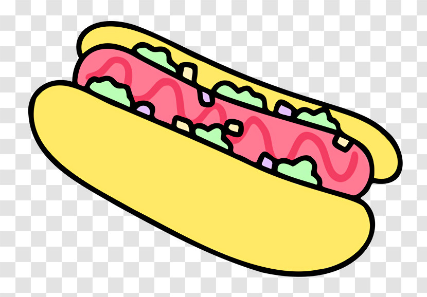 Hot Dog Yellow Line Meter Shoe Transparent PNG