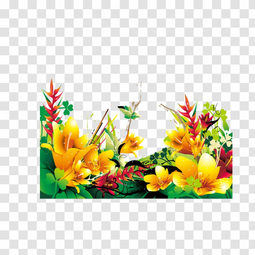 Flower Illustration - Floral Design - Gorgeous Abstract Flowers Transparent PNG