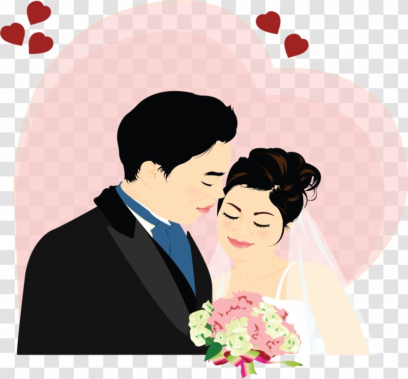 Significant Other Echtpaar Cartoon Marriage - Flower - Wedding Vector Material Transparent PNG