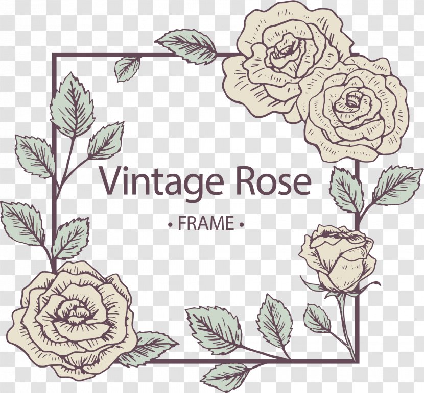 Floral Design Snapchat - Art - Retro Rose Borders Transparent PNG