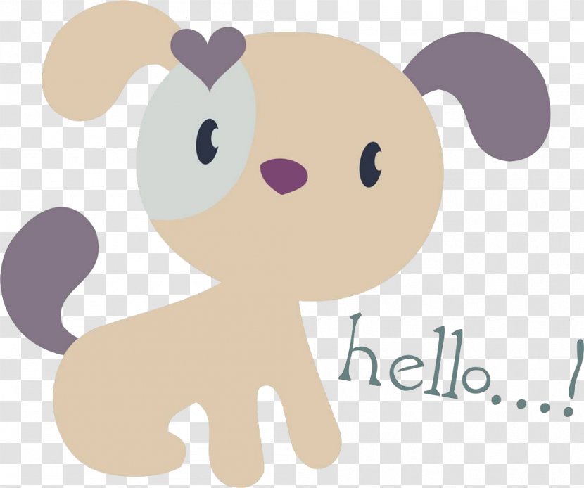 Dog Cartoon Illustration - Hello Puppy Transparent PNG