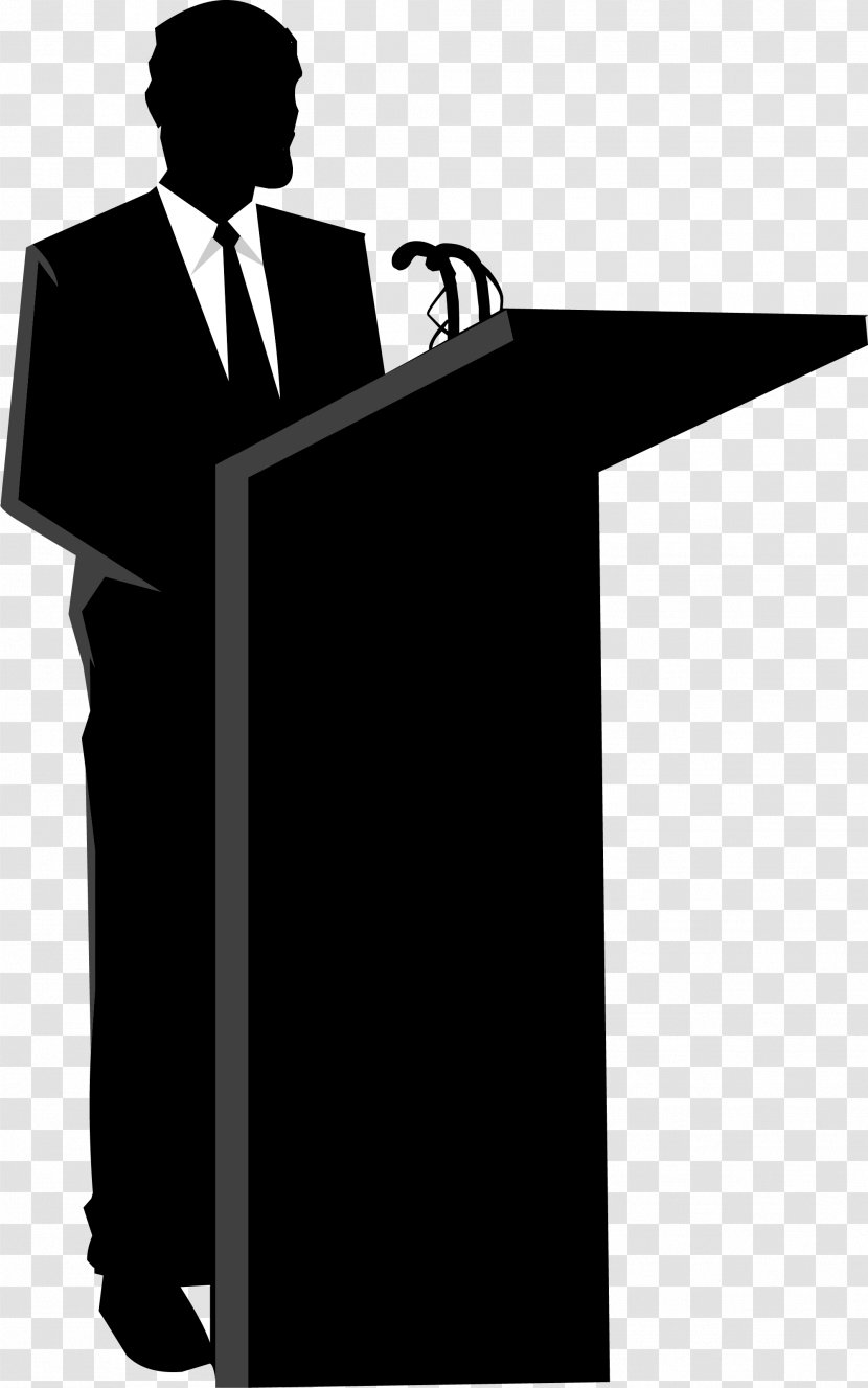 Silhouette Businessperson Clip Art - Public Speaking - Of Black Characters Transparent PNG