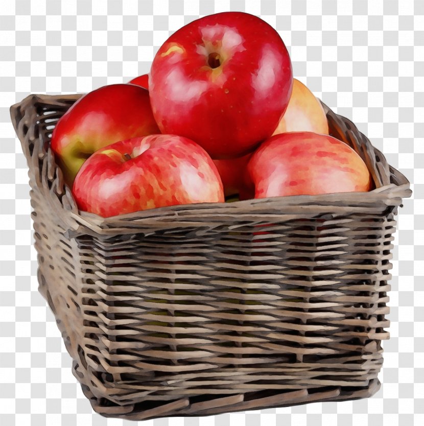 Apple Wicker Fruit Basket Natural Foods - Wet Ink - Superfood Plant Transparent PNG