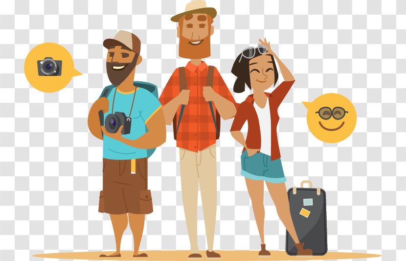 Backpacking Package Tour Tourism Cartoon - Public Relations - Vector Illustration Creative Men And Women Travel Transparent PNG