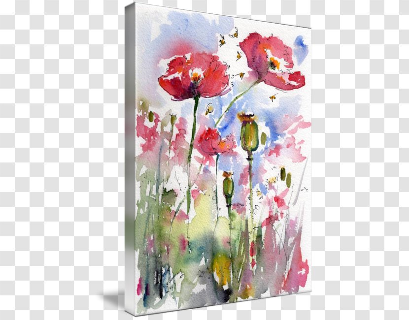 Floral Design Watercolor Painting Art - Still Life Photography - Poppy Transparent PNG